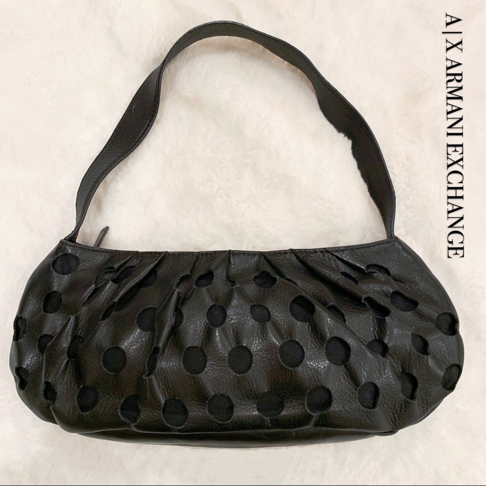 A|X Armani Exchange leather small hobo handbag